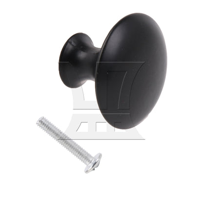 BQLZR Round Furniture Drawer Knobs for Cabinet 30mm Dia Black Modern Style w/ Screw