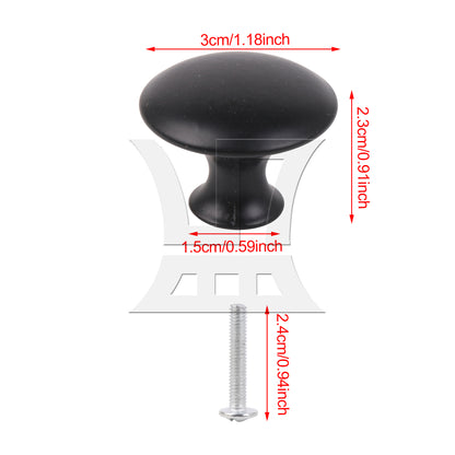 BQLZR Round Furniture Drawer Knobs for Cabinet 30mm Dia Black Modern Style w/ Screw