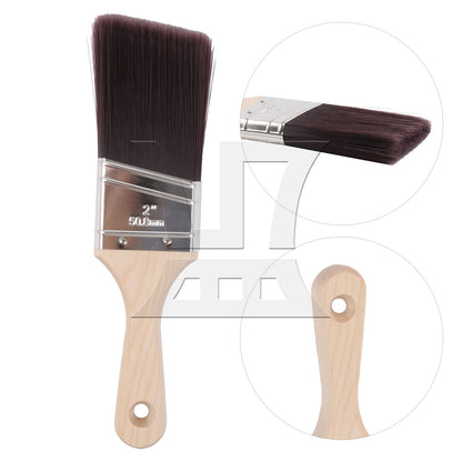 BQLZR 2 Pieces Professional Wooden Paint Brush Tools for Acrylic 2 Inch Width Set
