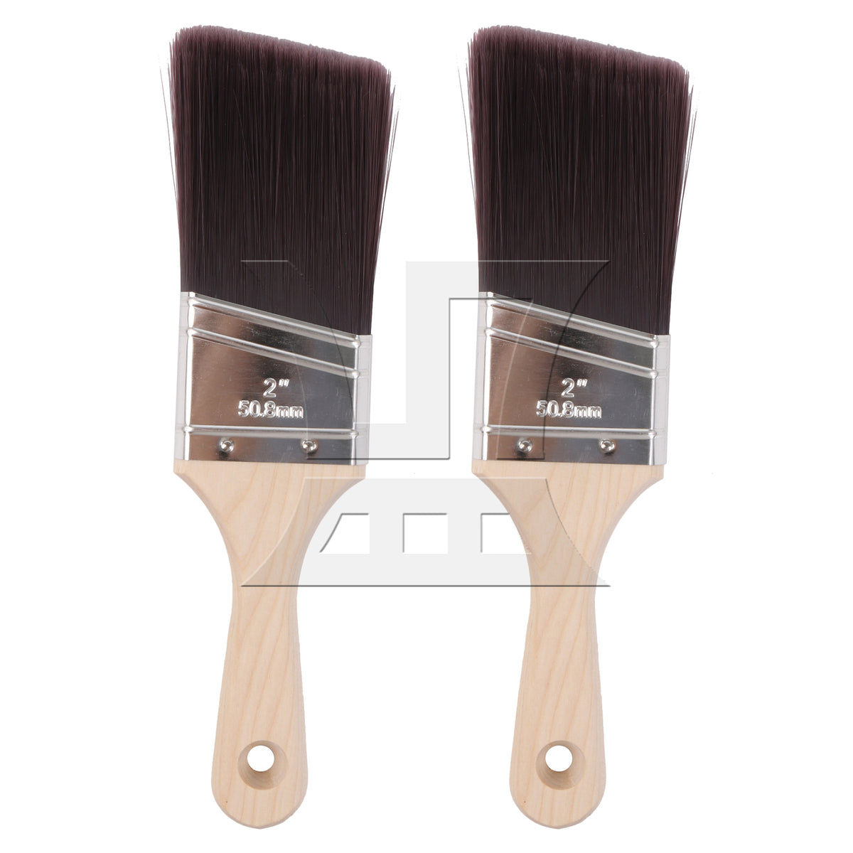 BQLZR 2 Pieces Professional Wooden Paint Brush Tools for Acrylic 2 Inch Width Set