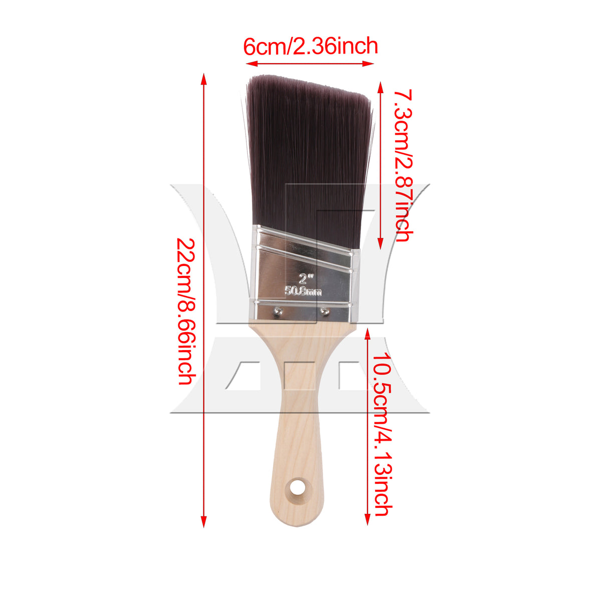 BQLZR 2 Pieces Professional Wooden Paint Brush Tools for Acrylic 2 Inch Width Set