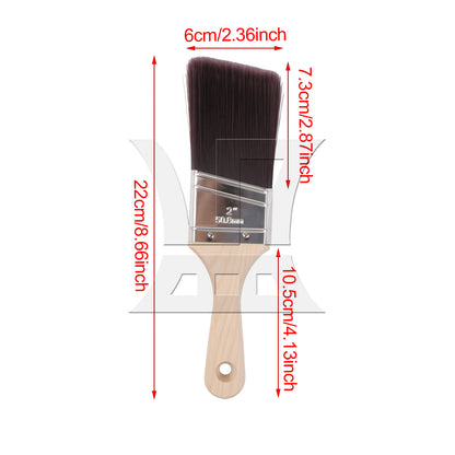 BQLZR 2 Pieces Professional Wooden Paint Brush Tools for Acrylic 2 Inch Width Set