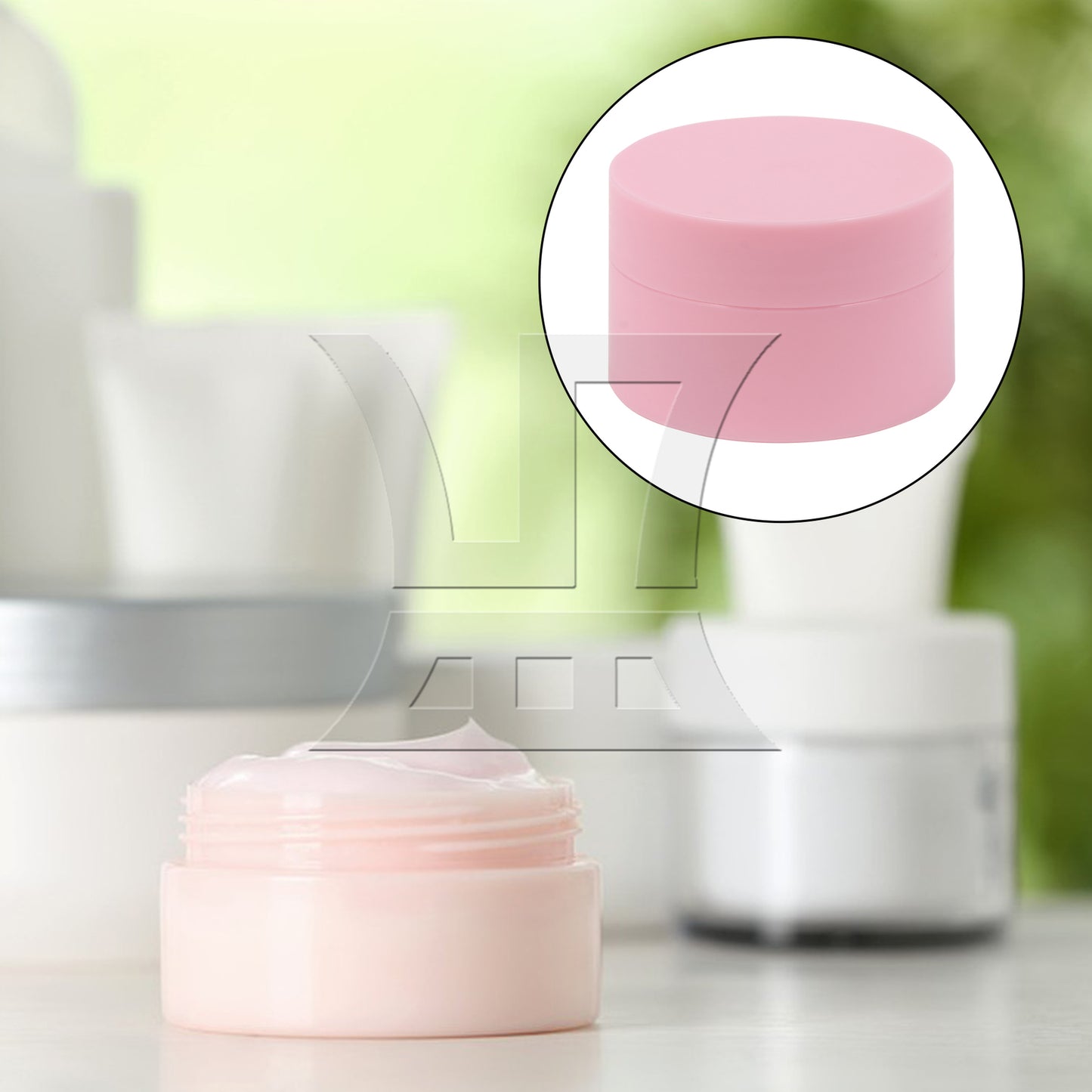 BQLZR Plastic Cosmetic Jars Container with Lid for Cream Lotion Powder 50g Capacity