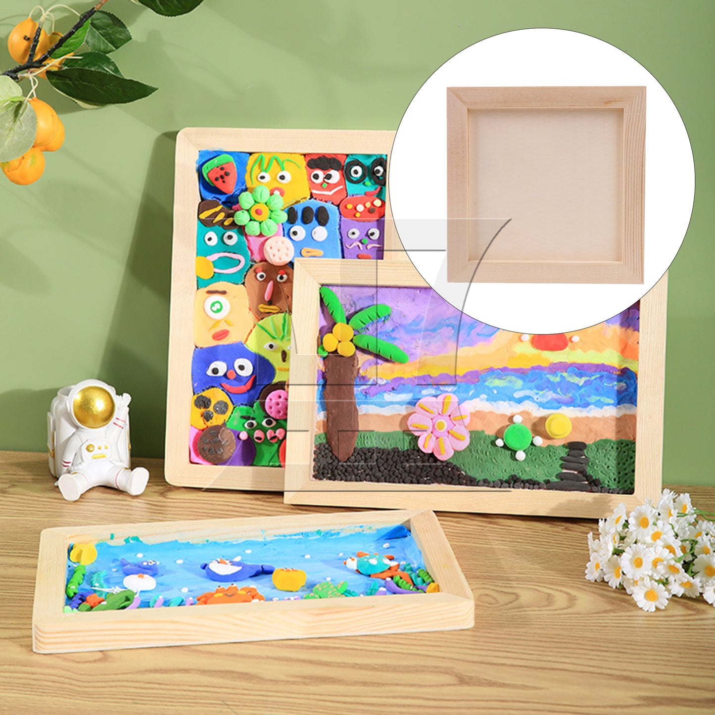 BQLZR 1pc Square Unfinished Wooden Canvas Panels Boards High-quality Material 15x15x0.9cm