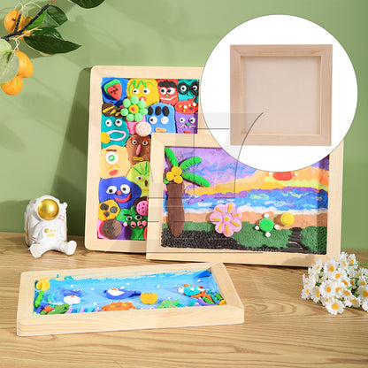 BQLZR 1pc Square Unfinished Wooden Canvas Panels Boards High-quality Material 15x15x0.9cm