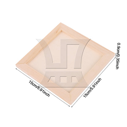 BQLZR 1pc Square Unfinished Wooden Canvas Panels Boards High-quality Material 15x15x0.9cm