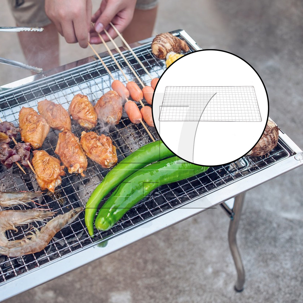 BQLZR Stainless Steel Cooling Baking Rack for Biscuits Cake 17.32 x 7.48 Inch Silver