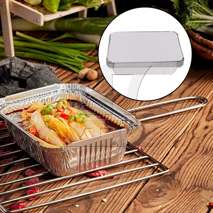 BQLZR 10PCS Aluminum Pans w/ Lids 2.25LB Capacity Foil Food Containers for Barbecue