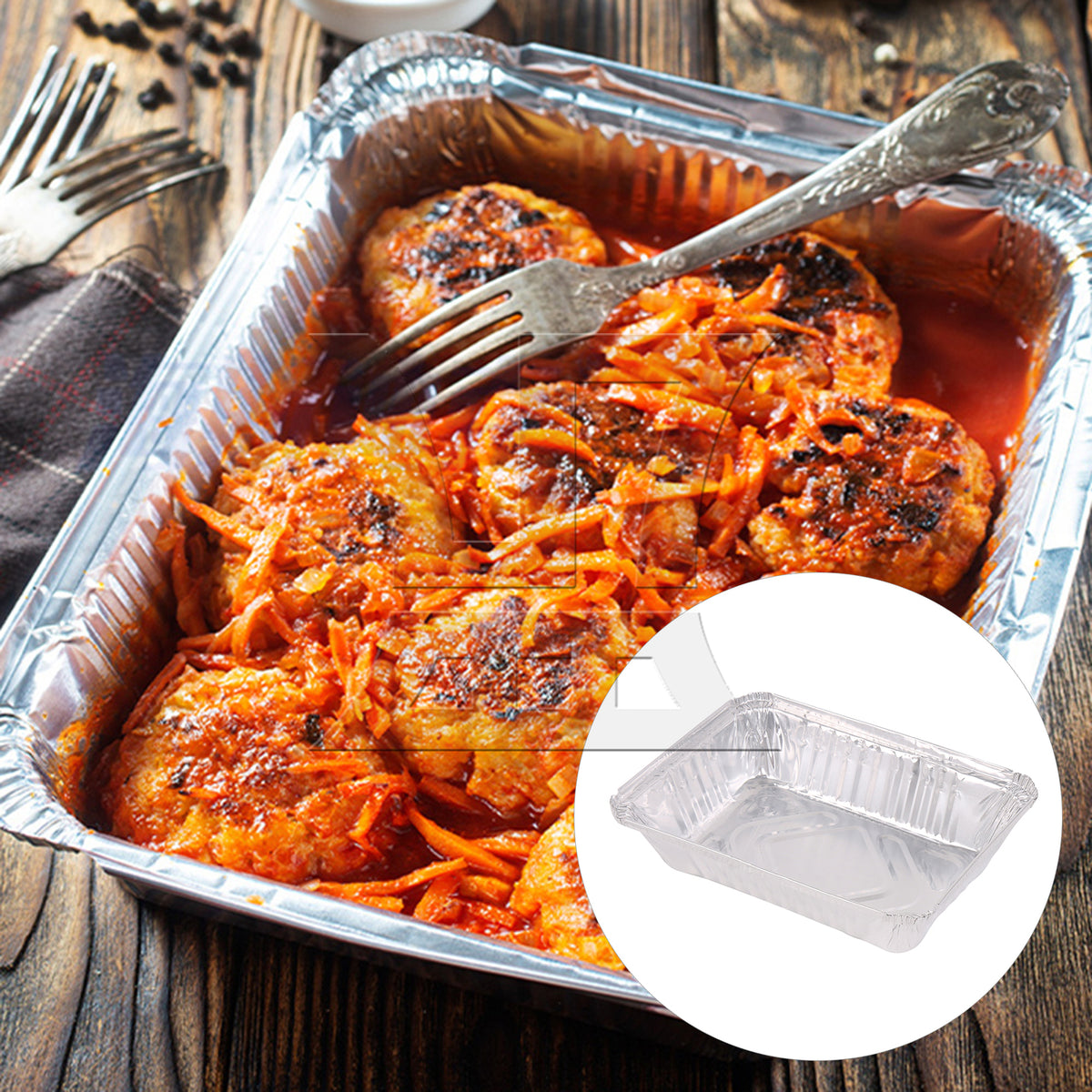 BQLZR 10PCS Aluminum Pans w/ Lids 2.25LB Capacity Foil Food Containers for Barbecue