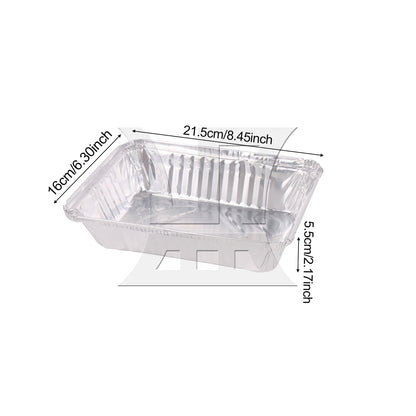 BQLZR 10PCS Aluminum Pans w/ Lids 2.25LB Capacity Foil Food Containers for Barbecue