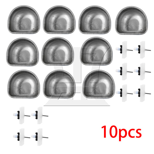 BQLZR  10pcs Stainless Steel Automatic Drinking Bowl for Rabbit Split Tee Small