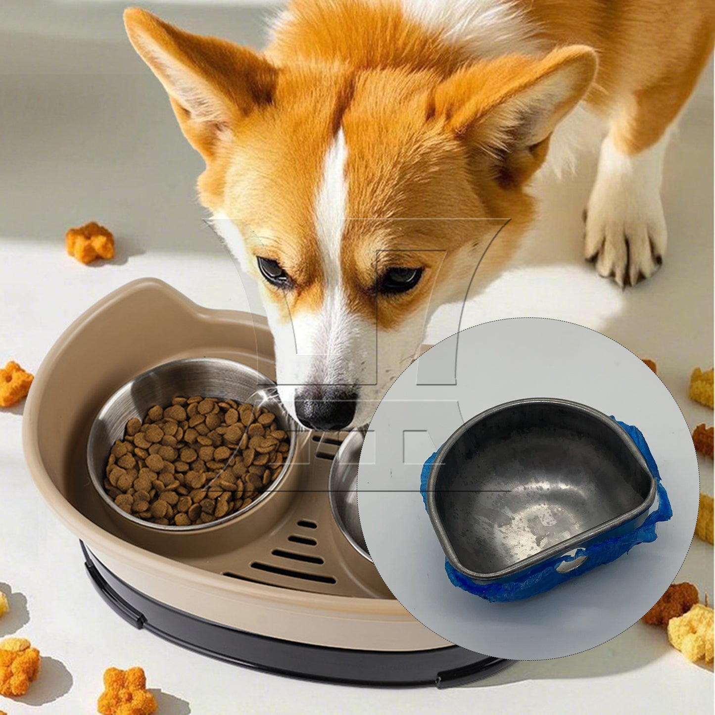BQLZR  10pcs Stainless Steel Automatic Drinking Bowl for Rabbit Split Tee Small