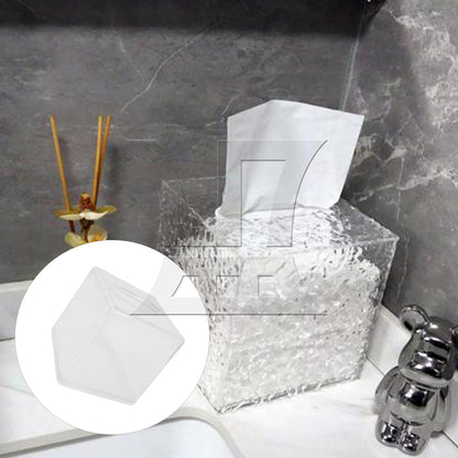 BQLZR 1pc Square Acrylic Transparent Wipes Box Clear Wipes Cover for Bathroom 13.6x13.6x14cm