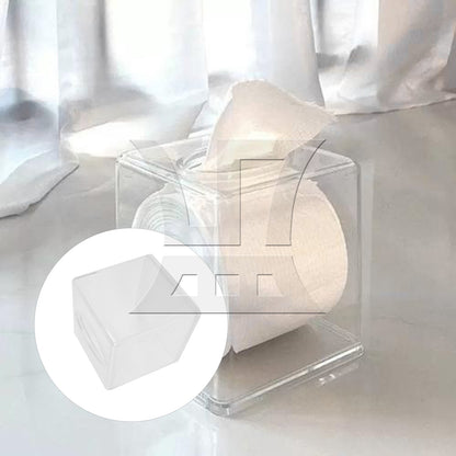 BQLZR 1pc Square Acrylic Transparent Wipes Box Clear Wipes Cover for Bathroom 13.6x13.6x14cm