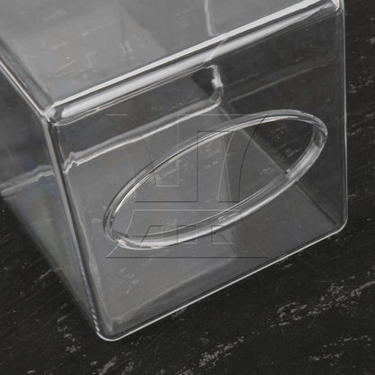 BQLZR 1pc Square Acrylic Transparent Wipes Box Clear Wipes Cover for Bathroom 13.6x13.6x14cm