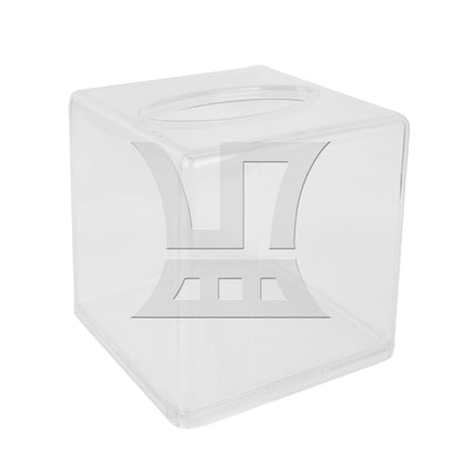 BQLZR 1pc Square Acrylic Transparent Wipes Box Clear Wipes Cover for Bathroom 13.6x13.6x14cm
