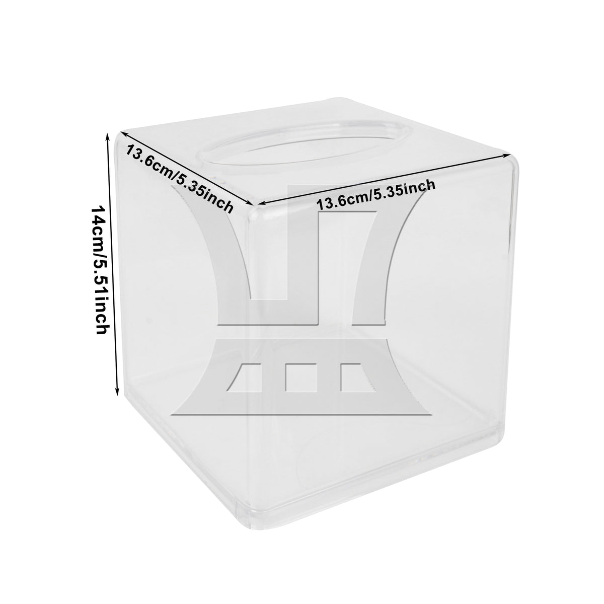 BQLZR 1pc Square Acrylic Transparent Wipes Box Clear Wipes Cover for Bathroom 13.6x13.6x14cm