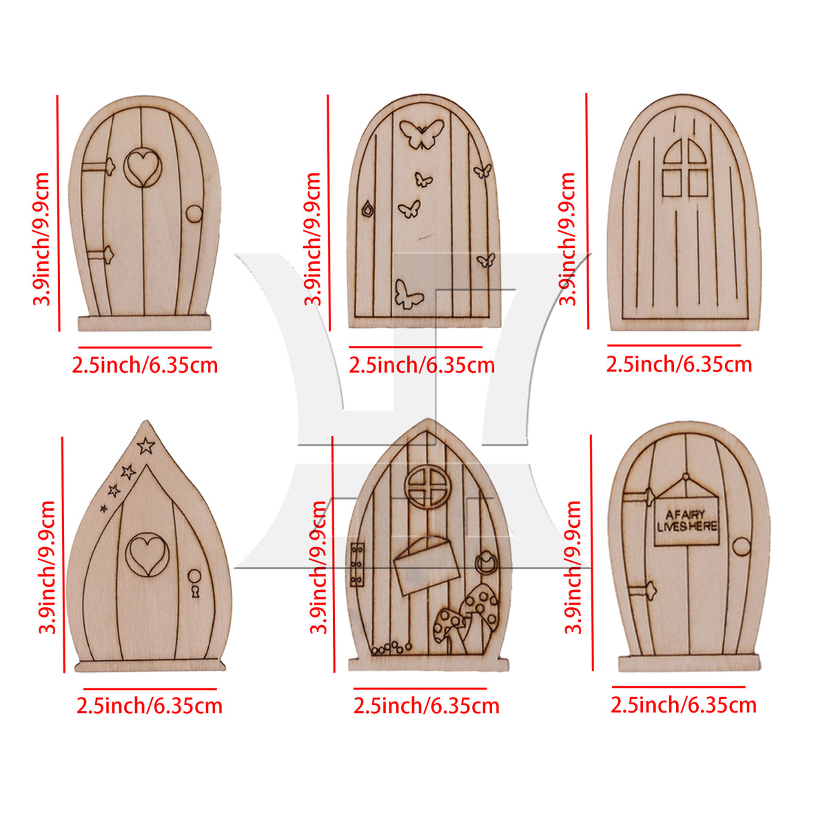 BQLZR 48pcs Mini Doors and Windows Wooden Garden Door