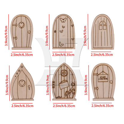 BQLZR 48pcs Mini Doors and Windows Wooden Garden Door