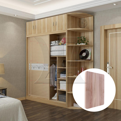 BQLZR 1PC Solid Wood Floating Shelves Round Corner Wardrobe Board 40x30x2.5cm Natural Color
