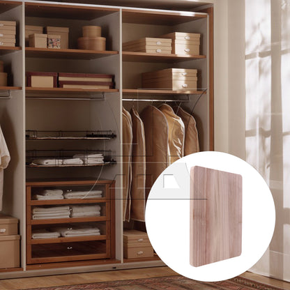 BQLZR 1PC Solid Wood Floating Shelves Round Corner Wardrobe Board 40x30x2.5cm Natural Color