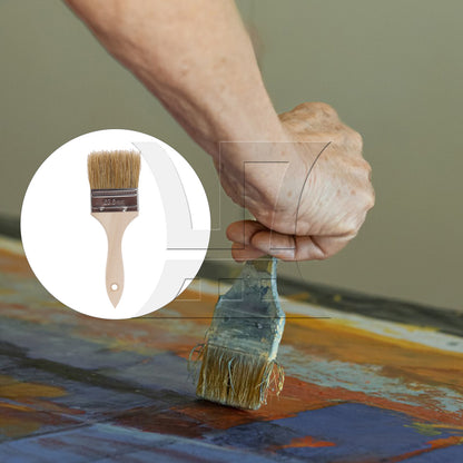 BQLZR 1pc Paint Brush White Hard Bristles 2.5 Inches Wide for Wall Graffiti, Large Area Coloring