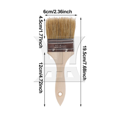 BQLZR 1pc Paint Brush White Hard Bristles 2.5 Inches Wide for Wall Graffiti, Large Area Coloring