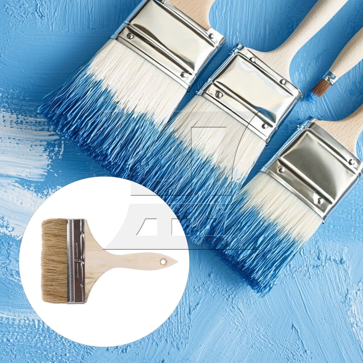 BQLZR 1pc Paint Brush White Hard Bristles 6 Inches Wide for Wall Graffiti, Large Area Coloring