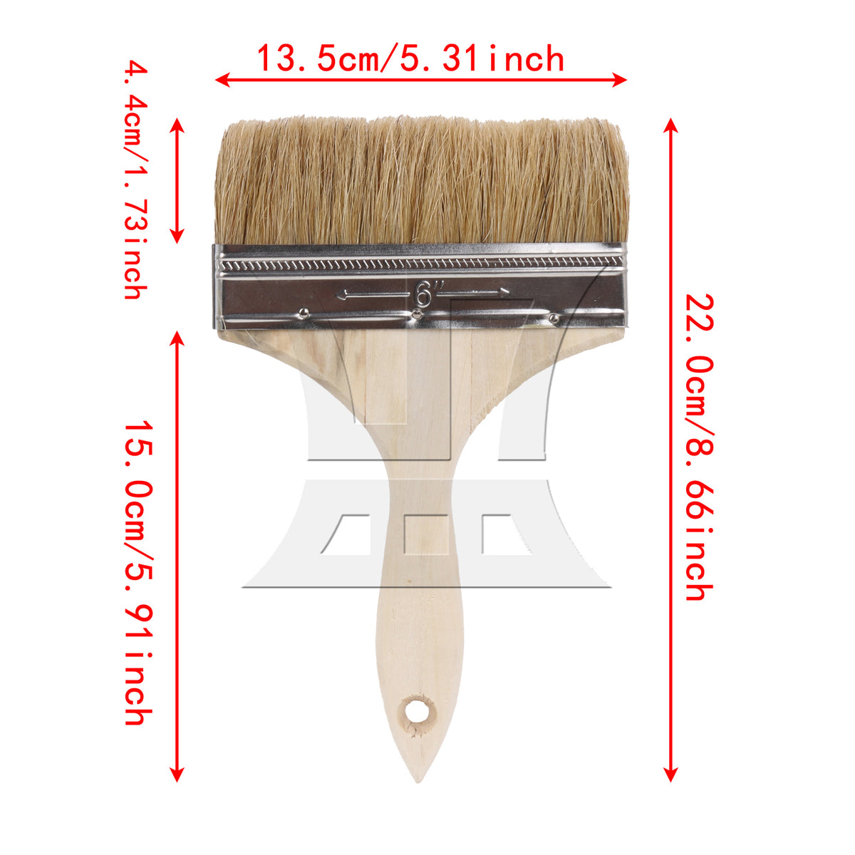 BQLZR 1pc Paint Brush White Hard Bristles 6 Inches Wide for Wall Graffiti, Large Area Coloring