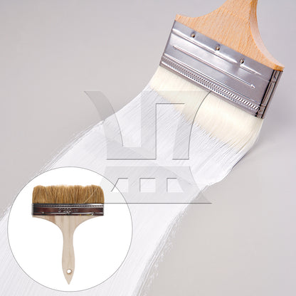 BQLZR 1pc Paint Brush White Hard Bristles 8 Inches Wide for Wall Graffiti, Large Area Coloring