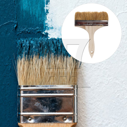 BQLZR 1pc Paint Brush White Hard Bristles 8 Inches Wide for Wall Graffiti, Large Area Coloring