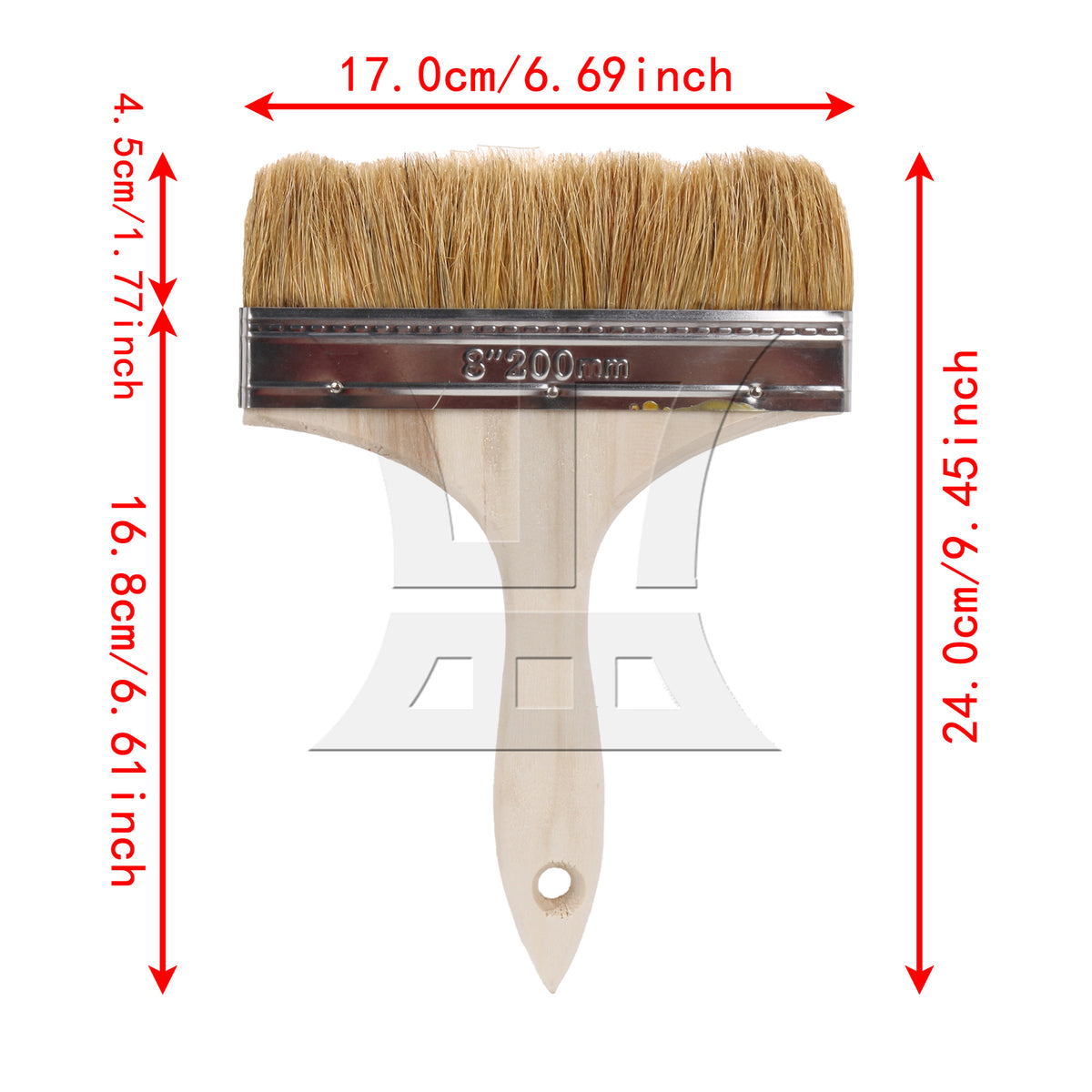 BQLZR 1pc Paint Brush White Hard Bristles 8 Inches Wide for Wall Graffiti, Large Area Coloring