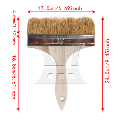 BQLZR 1pc Paint Brush White Hard Bristles 8 Inches Wide for Wall Graffiti, Large Area Coloring