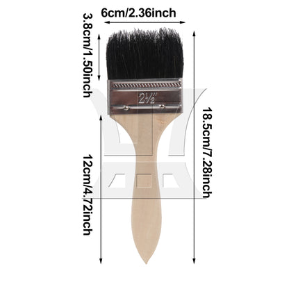 BQLZR  1pc Paint Brush Black Hard Bristles 2.5 Inches Wide for Wall Graffiti, Large Area Coloring
