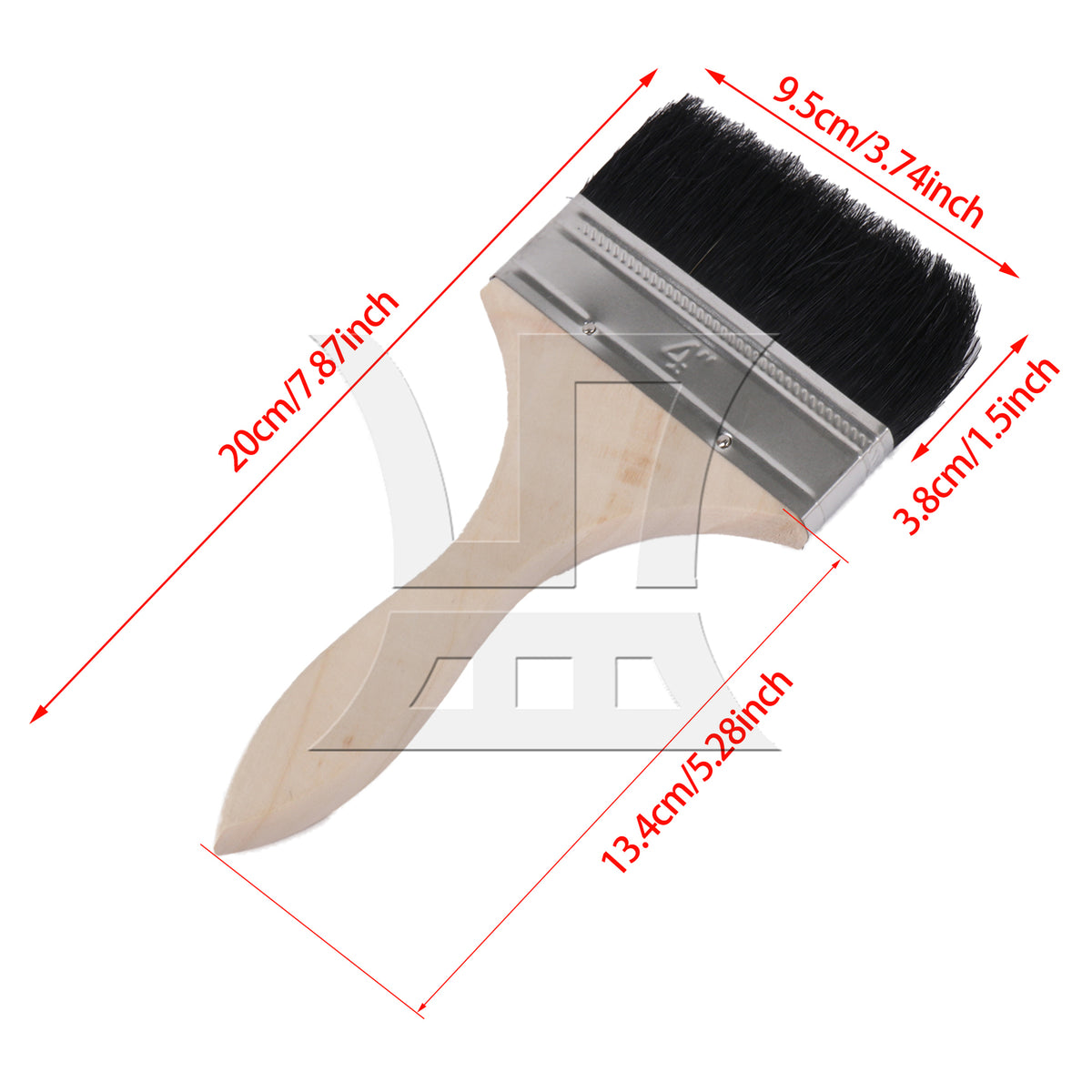 BQLZR 1pc Paint Brush Black Hard Bristles 4 Inches Wide for Wall Graffiti, Large Area Coloring
