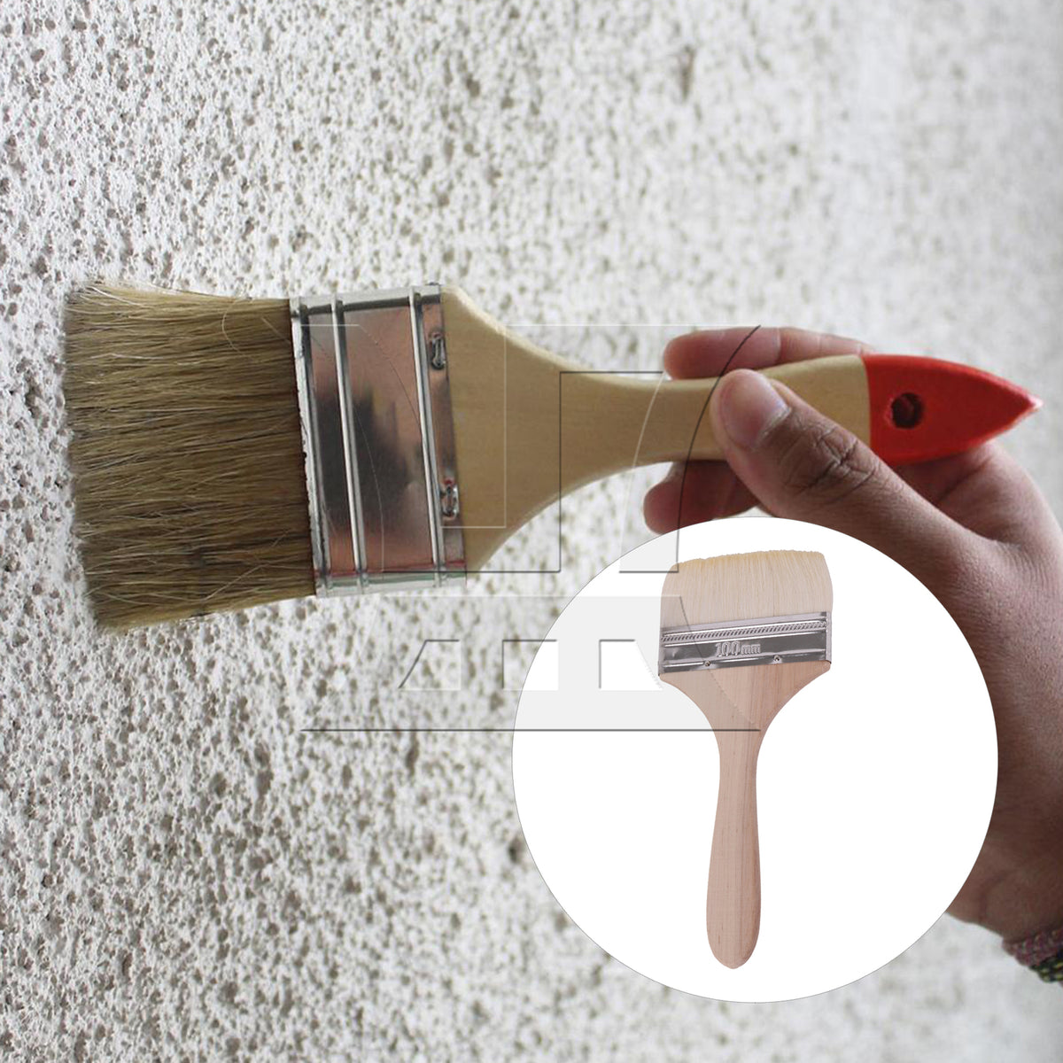 BQLZR 1pc Wool Paint Brush Soft Bristles 4 Inches Wide for Wall Graffiti, Large Area Coloring