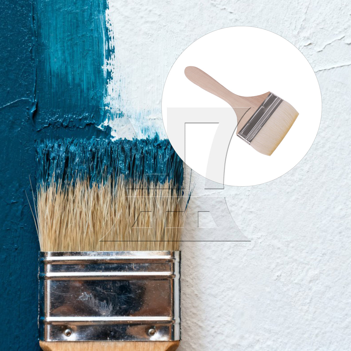 BQLZR 1pc Wool Paint Brush Soft Bristles 4 Inches Wide for Wall Graffiti, Large Area Coloring
