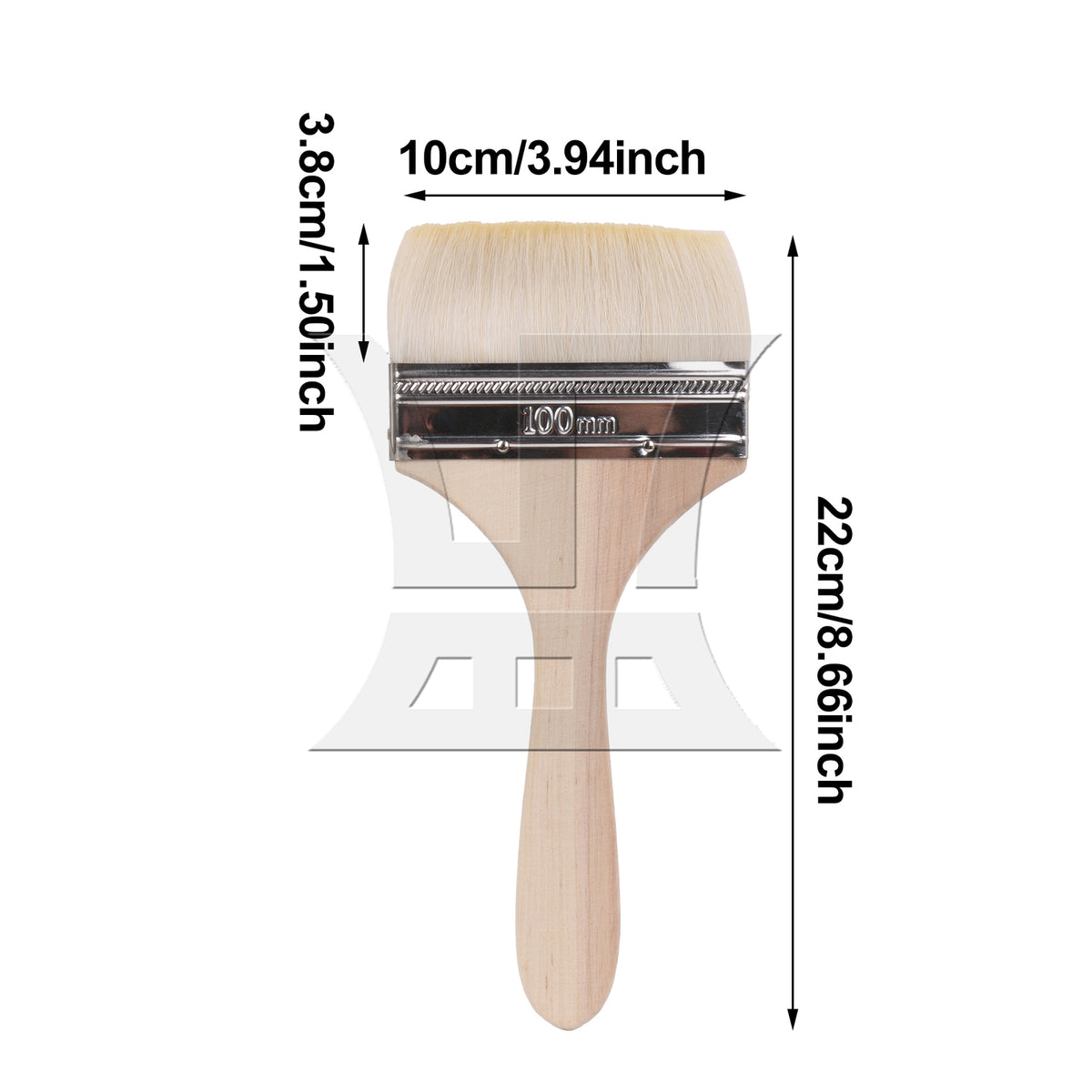 BQLZR 1pc Wool Paint Brush Soft Bristles 4 Inches Wide for Wall Graffiti, Large Area Coloring