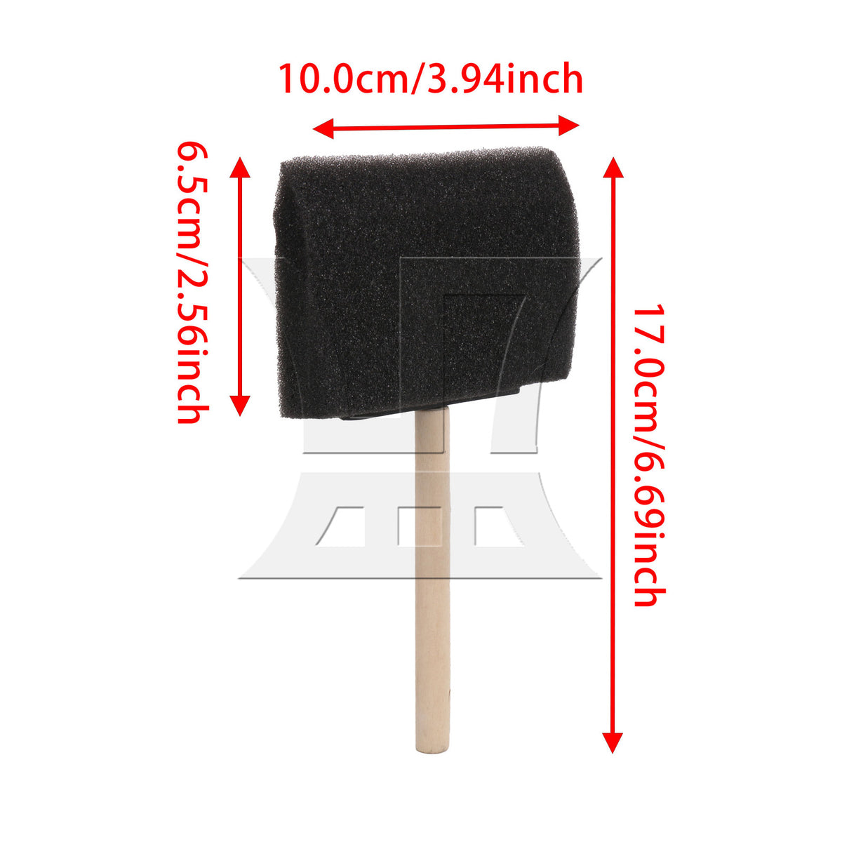 BQLZR 1pc Sponge Brush with Bristles 4 Inches Wide for Wall Graffiti, Large Area Coloring