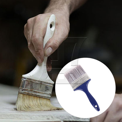 BQLZR 1pc Paint Brush Blue Rubber Handle Bristles 4 Inches Wide for Wall Graffiti, Large Area Coloring