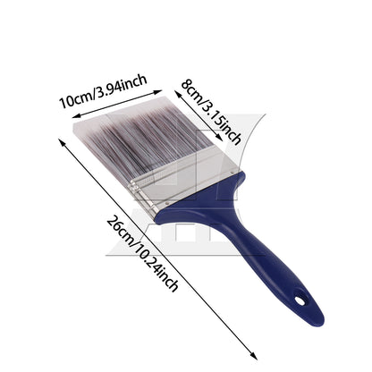 BQLZR 1pc Paint Brush Blue Rubber Handle Bristles 4 Inches Wide for Wall Graffiti, Large Area Coloring