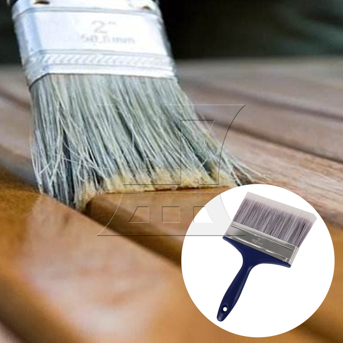 BQLZR 1pc Paint Brush Blue Rubber Handle Bristles 6 Inches Wide for Wall Graffiti, Large Area Coloring