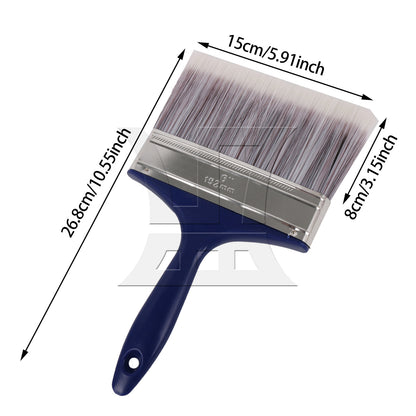 BQLZR 1pc Paint Brush Blue Rubber Handle Bristles 6 Inches Wide for Wall Graffiti, Large Area Coloring