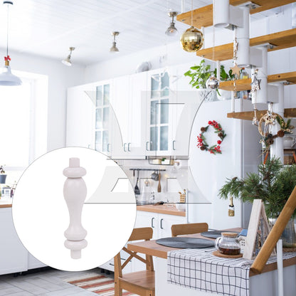 BQLZR 1PC Wooden Balusters Spindles White for Kitchen Windows Woodworking 7.4x1.8cm
