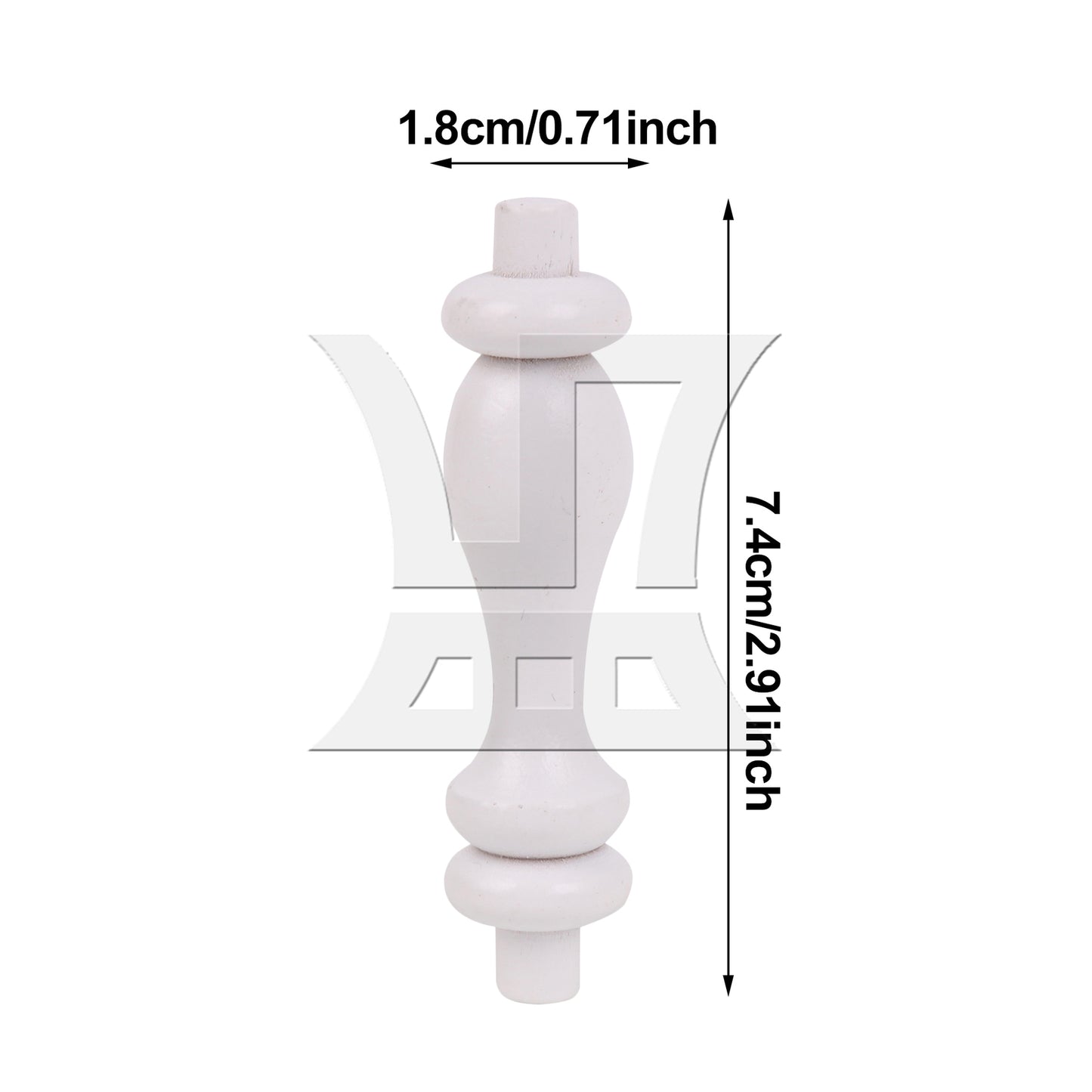 BQLZR 1PC Wooden Balusters Spindles White for Kitchen Windows Woodworking 7.4x1.8cm