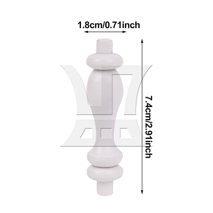BQLZR 1PC Wooden Balusters Spindles White for Kitchen Windows Woodworking 7.4x1.8cm
