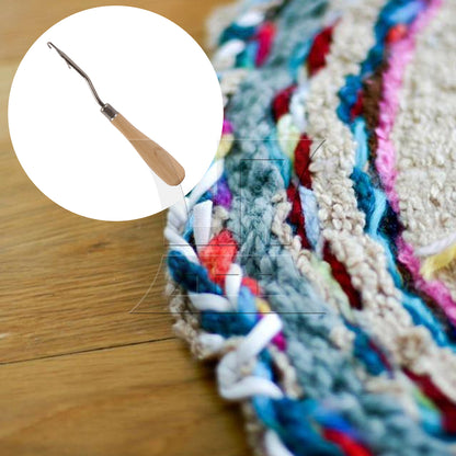 BQLZR 1pc Carpet Yarn Repair Knitting Crochet Tool Log Color Carpet Crochet Hook