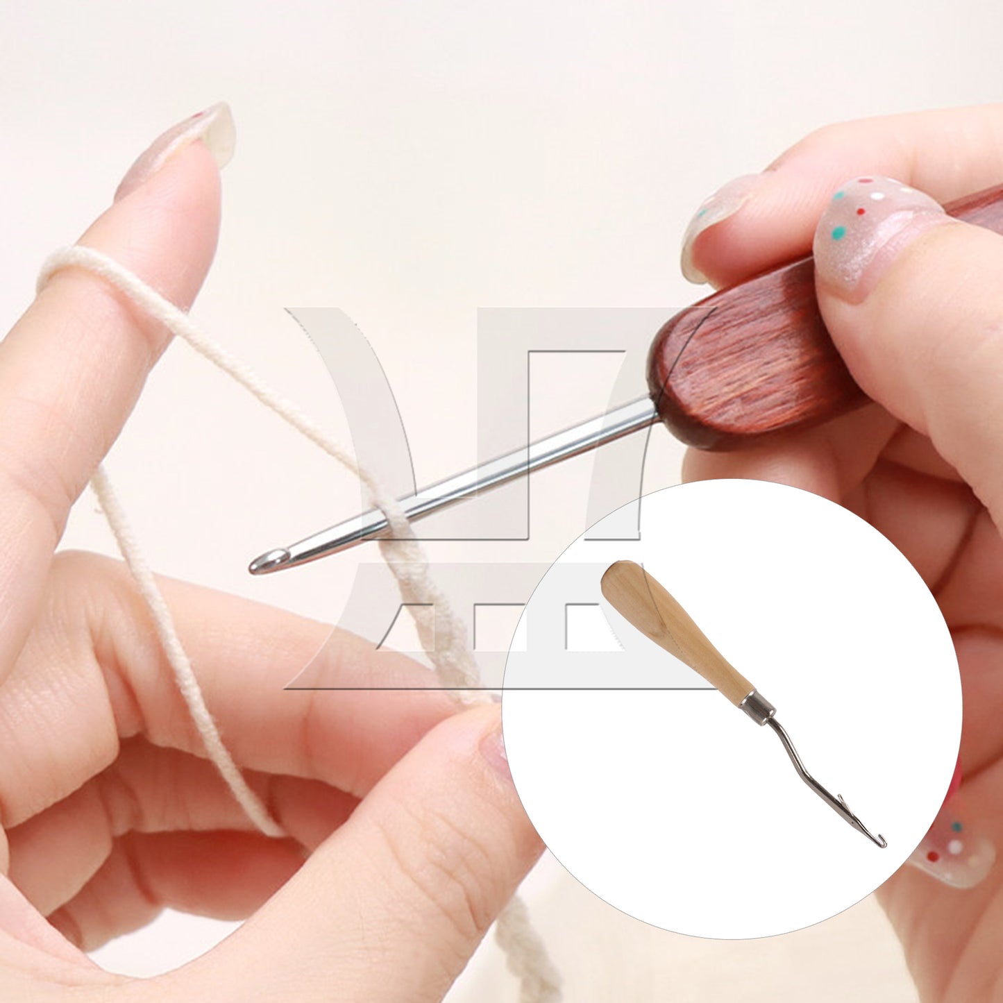 BQLZR 1pc Carpet Yarn Repair Knitting Crochet Tool Log Color Carpet Crochet Hook