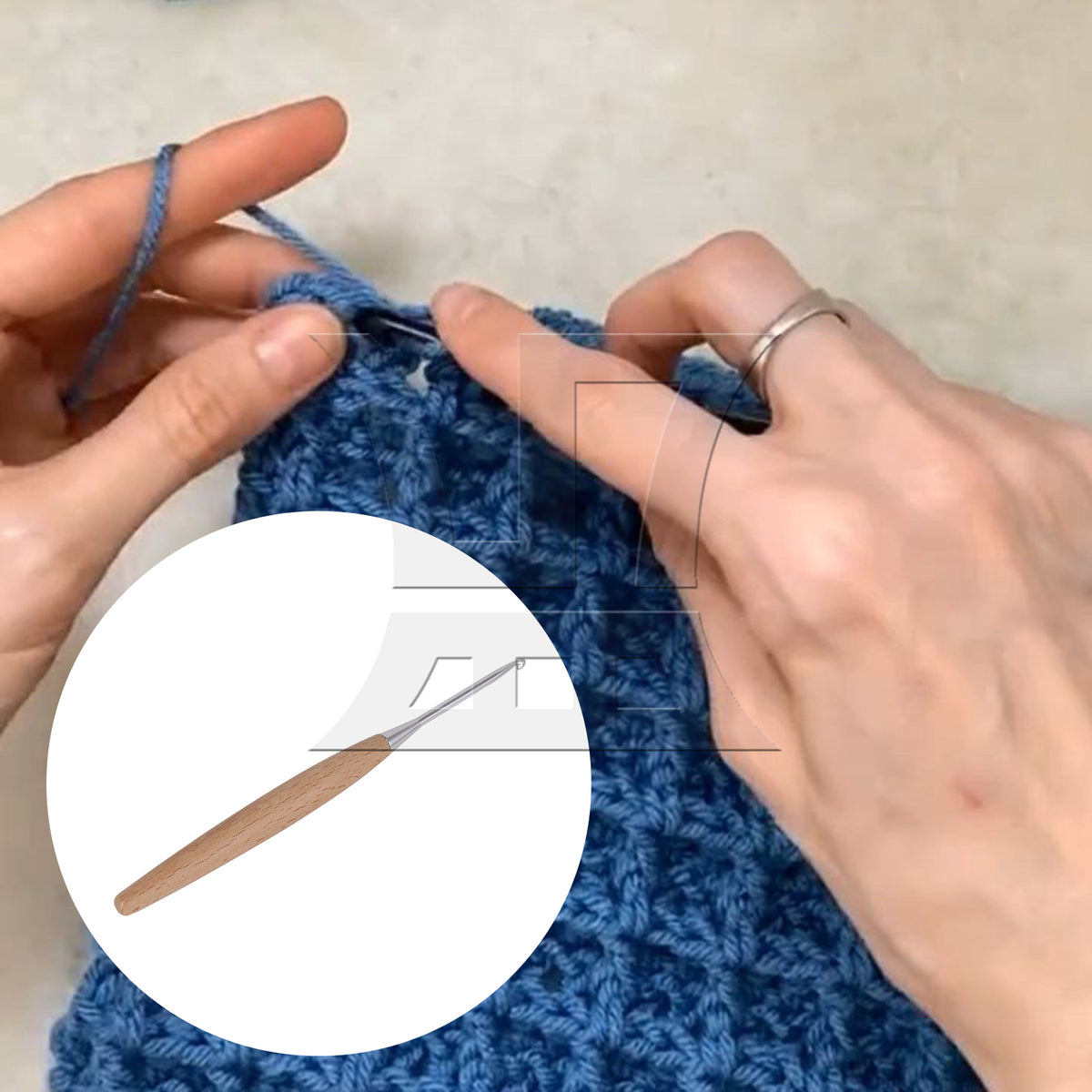 BQLZR Crochet Hook With Wooden Handle, Easy To Carry Around, Used For Diy Sewing, Width 0.35cm