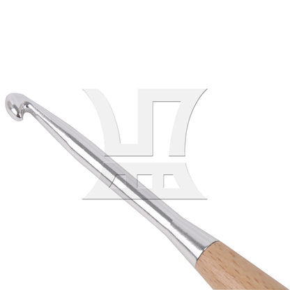 BQLZR 1pc Handmade DIY Wooden Handle Crochet Hook Wool 6mm Knitting Hook Natural Color Easy to Grip